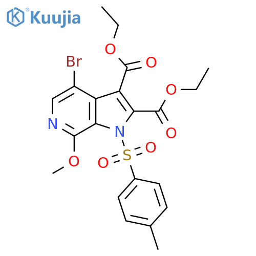 Diethyl 4-bromo-7-methoxy-1-tosyl-1H-pyrrolo[2,3-c]pyridine-2,3-dicarboxylate structure