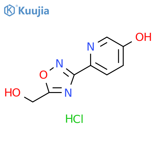 6-(5-(hydroxymethyl)-1,2,4-oxadiazol-3-yl)pyridin-3-ol hydrochloride structure
