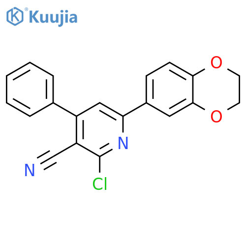 2-CHLORO-6-(2,3-DIHYDROBENZO[B][1,4]DIOXIN-6-YL)-4-PHENYLNICOTINONITRILE structure
