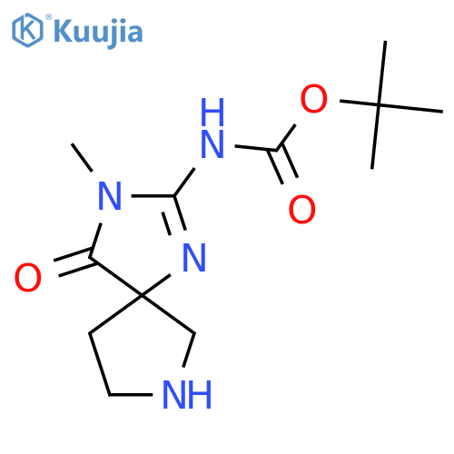 tert-Butyl (3-methyl-4-oxo-1,3,7-triazaspiro[4.4]non-1-en-2-yl)carbamate structure