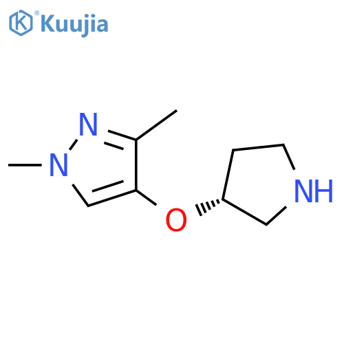 1H-Pyrazole, 1,3-dimethyl-4-[(3R)-3-pyrrolidinyloxy]- structure