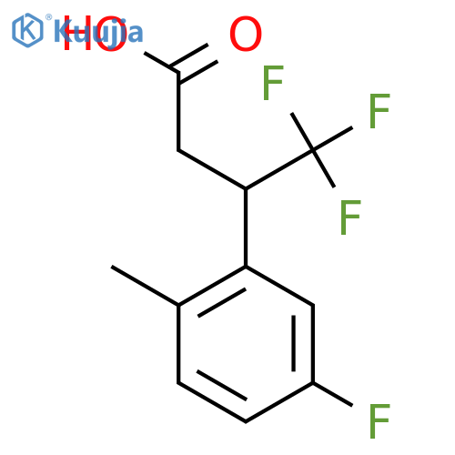 4,4,4-trifluoro-3-(5-fluoro-2-methylphenyl)butanoic acid structure