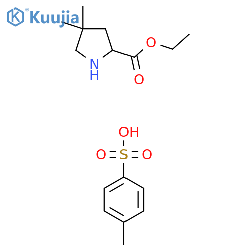 4,4-Dimethyl-pyrrolidine-2-carboxylic acid ethyl ester tosylate structure