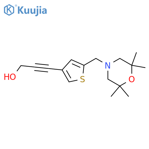 3-{5-(2,2,6,6-tetramethylmorpholin-4-yl)methylthiophen-3-yl}prop-2-yn-1-ol structure