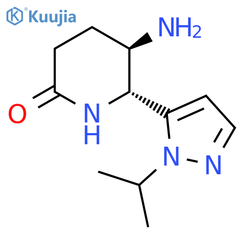 rac-(5R,6R)-5-amino-6-1-(propan-2-yl)-1H-pyrazol-5-ylpiperidin-2-one, trans structure
