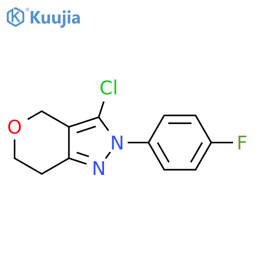 Pyrano[4,3-c]pyrazole, 3-chloro-2-(4-fluorophenyl)-2,4,6,7-tetrahydro- structure