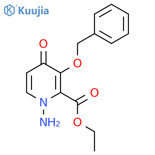 ethyl 1-amino-3-(benzyloxy)-4-oxo-1,4-dihydropyridine-2-carboxylate structure