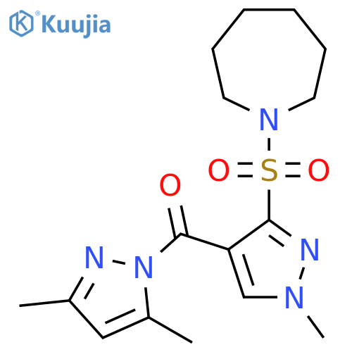 1-({4-[(3,5-dimethyl-1H-pyrazol-1-yl)carbonyl]-1-methyl-1H-pyrazol-3-yl}sulfonyl)azepane structure