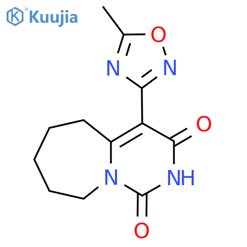 4-(5-methyl-1,2,4-oxadiazol-3-yl)-1H,2H,3H,5H,6H,7H,8H,9H-pyrimido[1,6-a]azepine-1,3-dione structure