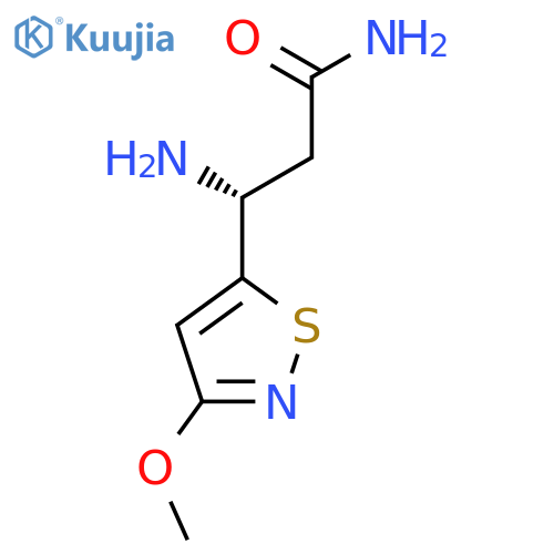 (3R)-3-amino-3-(3-methoxy-1,2-thiazol-5-yl)propanamide structure