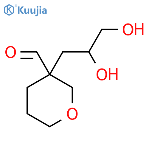 3-(2,3-dihydroxypropyl)oxane-3-carbaldehyde structure