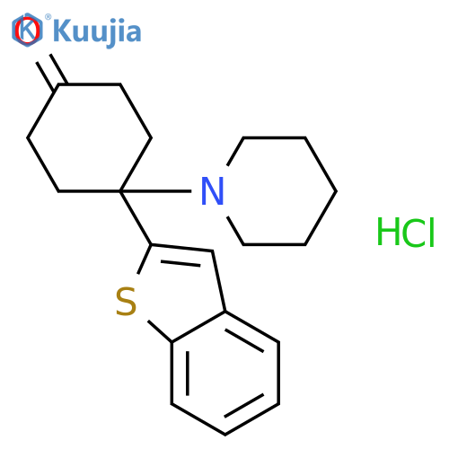 CYCLOHEXANONE, 4-BENZO[B]THIEN-2-YL-4-(1-PIPERIDINYL)-, HYDROCHLORIDE structure