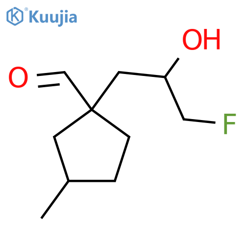 1-(3-Fluoro-2-hydroxypropyl)-3-methylcyclopentane-1-carbaldehyde structure