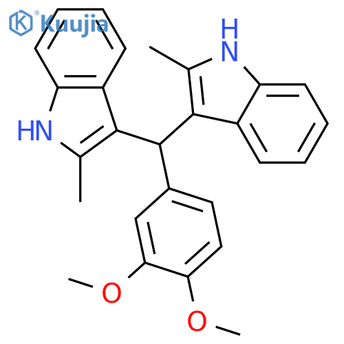 3-[(3,4-dimethoxyphenyl)(2-methyl-1H-indol-3-yl)methyl]-2-methyl-1H-indole structure