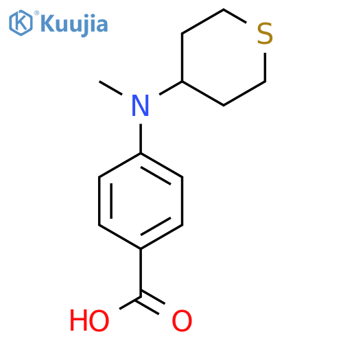 4-(methyl(tetrahydro-2H-thiopyran-4-yl)amino)benzoic acid structure