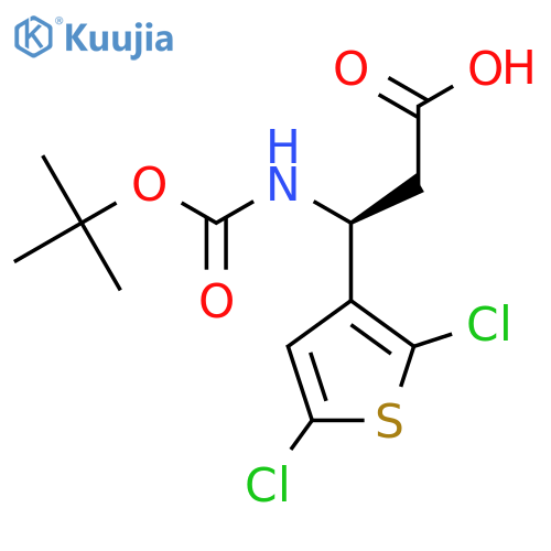(3S)-3-{(tert-butoxy)carbonylamino}-3-(2,5-dichlorothiophen-3-yl)propanoic acid structure