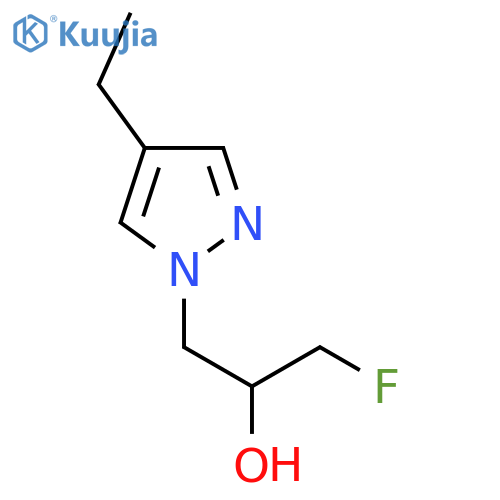 1-(4-ethyl-1H-pyrazol-1-yl)-3-fluoropropan-2-ol structure