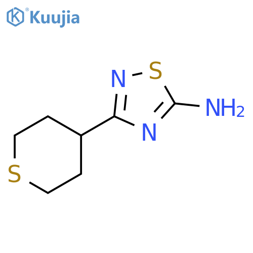 1,2,4-Thiadiazol-5-amine, 3-(tetrahydro-2H-thiopyran-4-yl)- structure