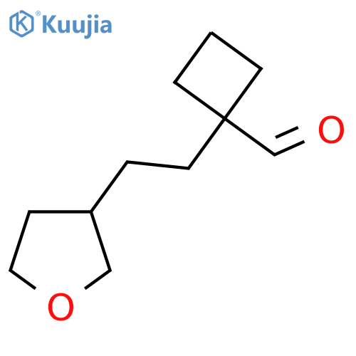 1-2-(oxolan-3-yl)ethylcyclobutane-1-carbaldehyde structure