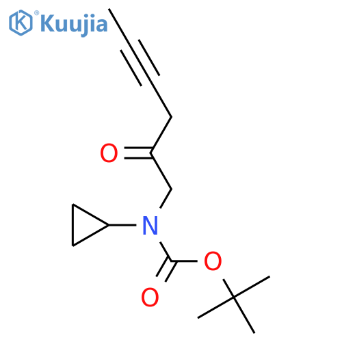 tert-butyl N-cyclopropyl-N-(2-oxohex-4-yn-1-yl)carbamate structure