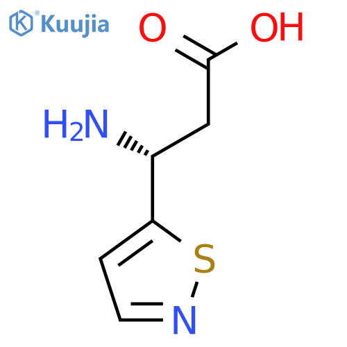 (3R)-3-amino-3-(1,2-thiazol-5-yl)propanoic acid structure