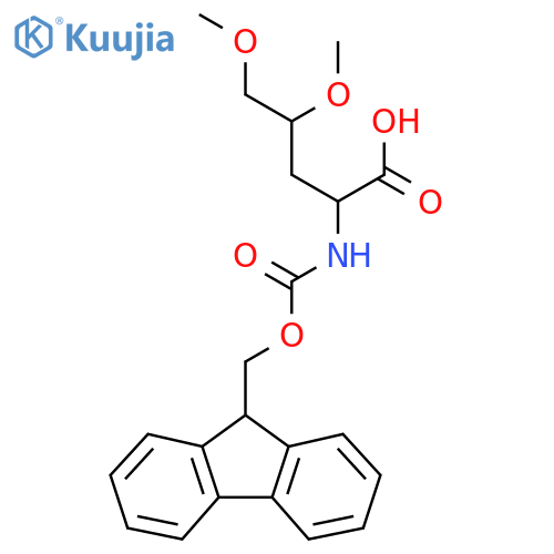2-({(9H-fluoren-9-yl)methoxycarbonyl}amino)-4,5-dimethoxypentanoic acid structure