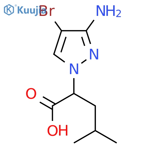 2-(3-amino-4-bromo-1H-pyrazol-1-yl)-4-methylpentanoic acid structure