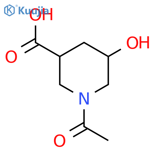 1-Acetyl-5-hydroxypiperidine-3-carboxylic acid structure