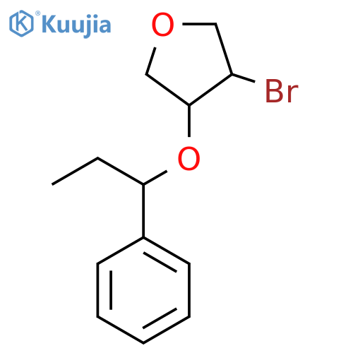 3-bromo-4-(1-phenylpropoxy)oxolane structure