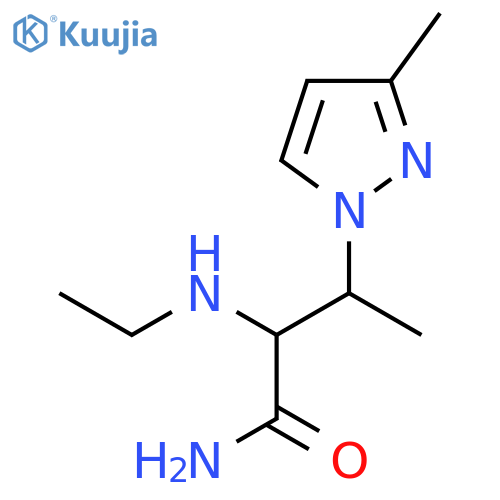 2-(ethylamino)-3-(3-methyl-1H-pyrazol-1-yl)butanamide structure