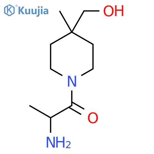 2-Amino-1-(4-(hydroxymethyl)-4-methylpiperidin-1-yl)propan-1-one structure