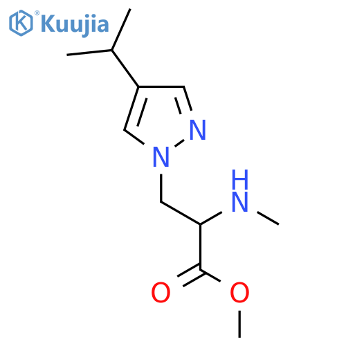 methyl 2-(methylamino)-3-4-(propan-2-yl)-1H-pyrazol-1-ylpropanoate structure