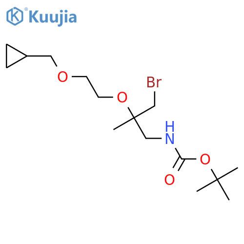 tert-butyl N-{3-bromo-2-2-(cyclopropylmethoxy)ethoxy-2-methylpropyl}carbamate structure