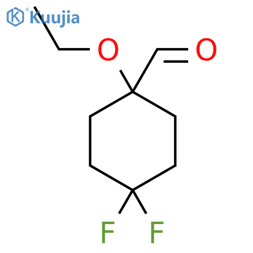 1-Ethoxy-4,4-difluorocyclohexane-1-carbaldehyde structure