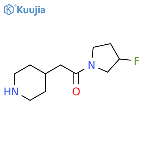 1-(3-fluoropyrrolidin-1-yl)-2-(piperidin-4-yl)ethan-1-one structure