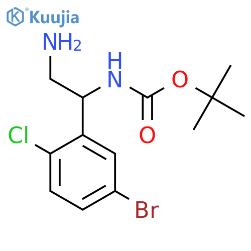 tert-butyl N-2-amino-1-(5-bromo-2-chlorophenyl)ethylcarbamate structure