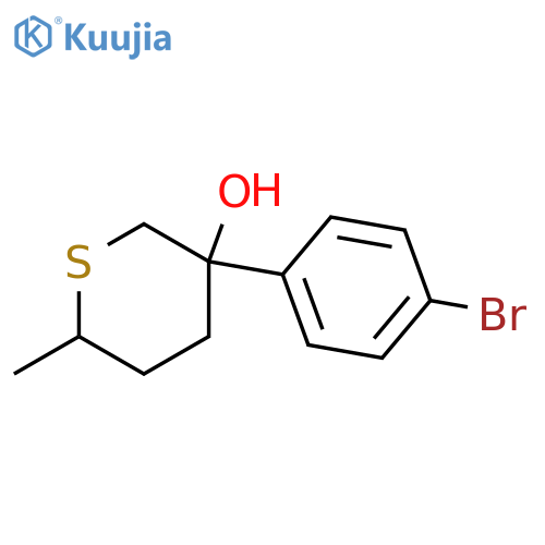 3-(4-bromophenyl)-6-methylthian-3-ol structure