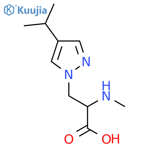 2-(methylamino)-3-4-(propan-2-yl)-1H-pyrazol-1-ylpropanoic acid structure