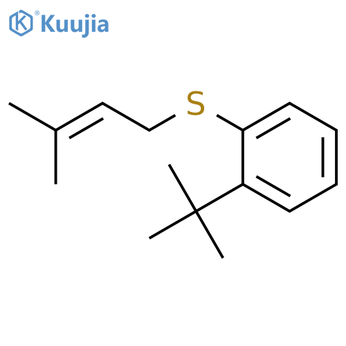 Benzene, 1-(1,1-dimethylethyl)-2-[(3-methyl-2-butenyl)thio]- structure
