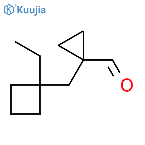 1-(1-ethylcyclobutyl)methylcyclopropane-1-carbaldehyde structure