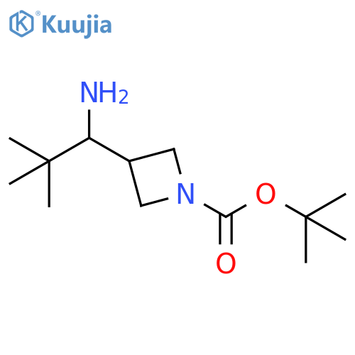 1-Azetidinecarboxylic acid, 3-(1-amino-2,2-dimethylpropyl)-, 1,1-dimethylethyl ester structure