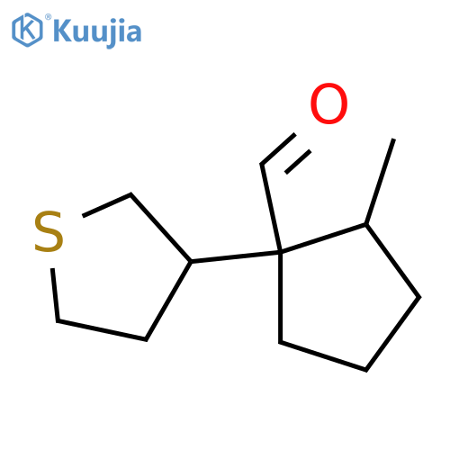 2-methyl-1-(thiolan-3-yl)cyclopentane-1-carbaldehyde structure