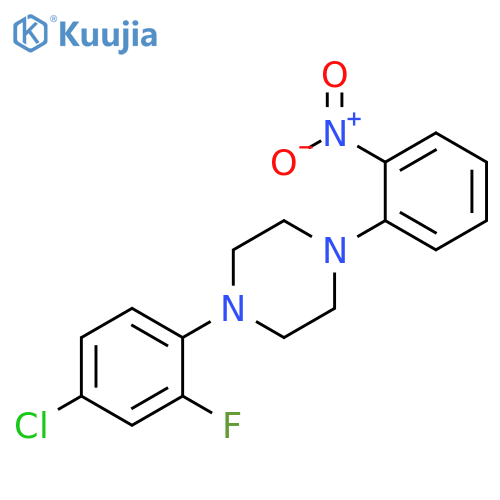 1-(4-Chloro-2-fluorophenyl)-4-(2-nitrophenyl)piperazine structure