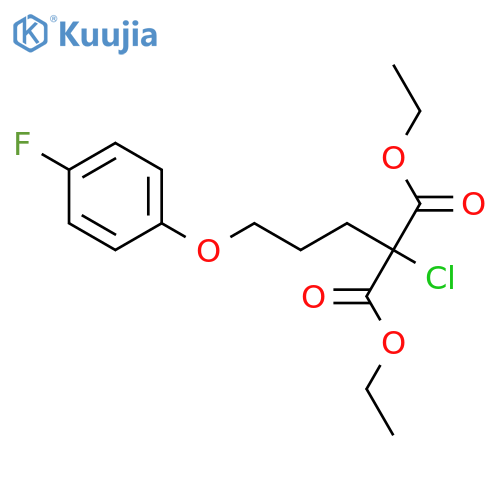 Propanedioic acid, chloro[3-(4-fluorophenoxy)propyl]-, diethyl ester structure