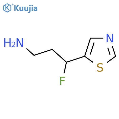3-fluoro-3-(1,3-thiazol-5-yl)propan-1-amine structure