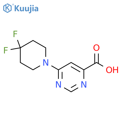 6-(4,4-difluoropiperidin-1-yl)pyrimidine-4-carboxylic acid structure