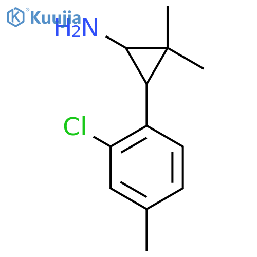 3-(2-chloro-4-methylphenyl)-2,2-dimethylcyclopropan-1-amine structure