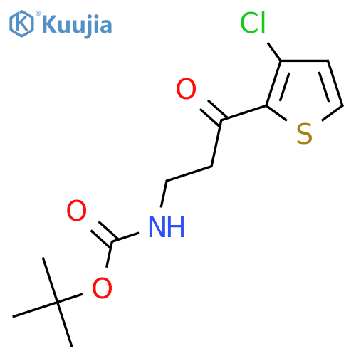 tert-butyl N-[3-(3-chlorothiophen-2-yl)-3-oxopropyl]carbamate structure