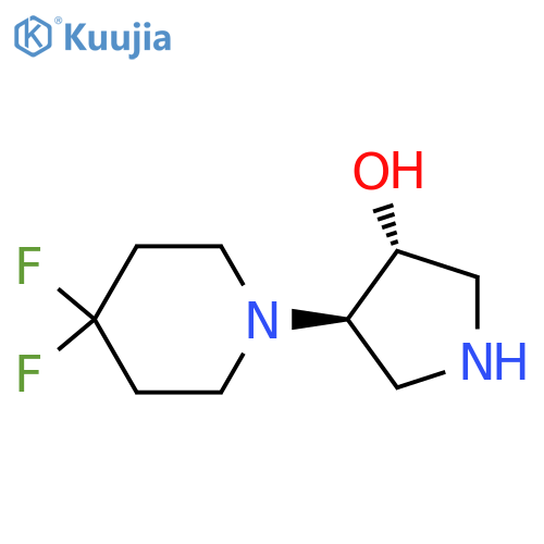 3-Pyrrolidinol, 4-(4,4-difluoro-1-piperidinyl)-, (3R,4R)-rel- structure