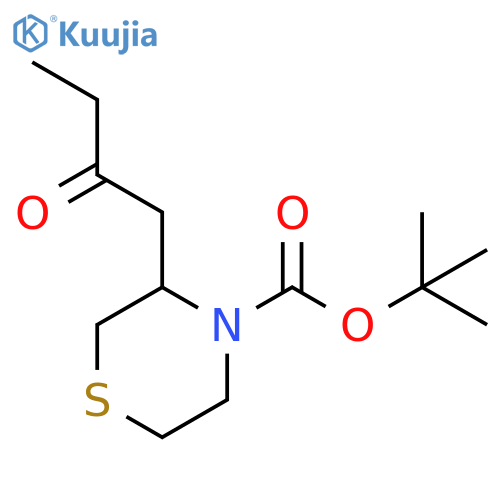 4-Thiomorpholinecarboxylic acid, 3-(2-oxobutyl)-, 1,1-dimethylethyl ester structure
